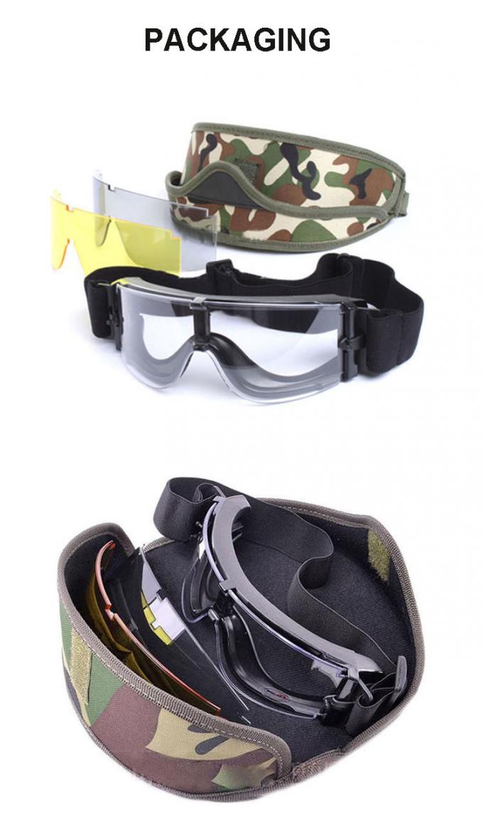 Óculos de proteção militares protetores feitos sob encomenda 2018 dos vidros de segurança UV400 do Anti-risco à prova de balas