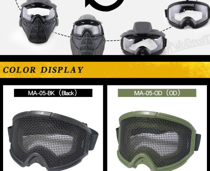 WoSporT vende por atacado do paintball militar exterior do airsoft dos óculos de proteção da caça do transformador óculos de proteção de segurança táticos com malha de aço